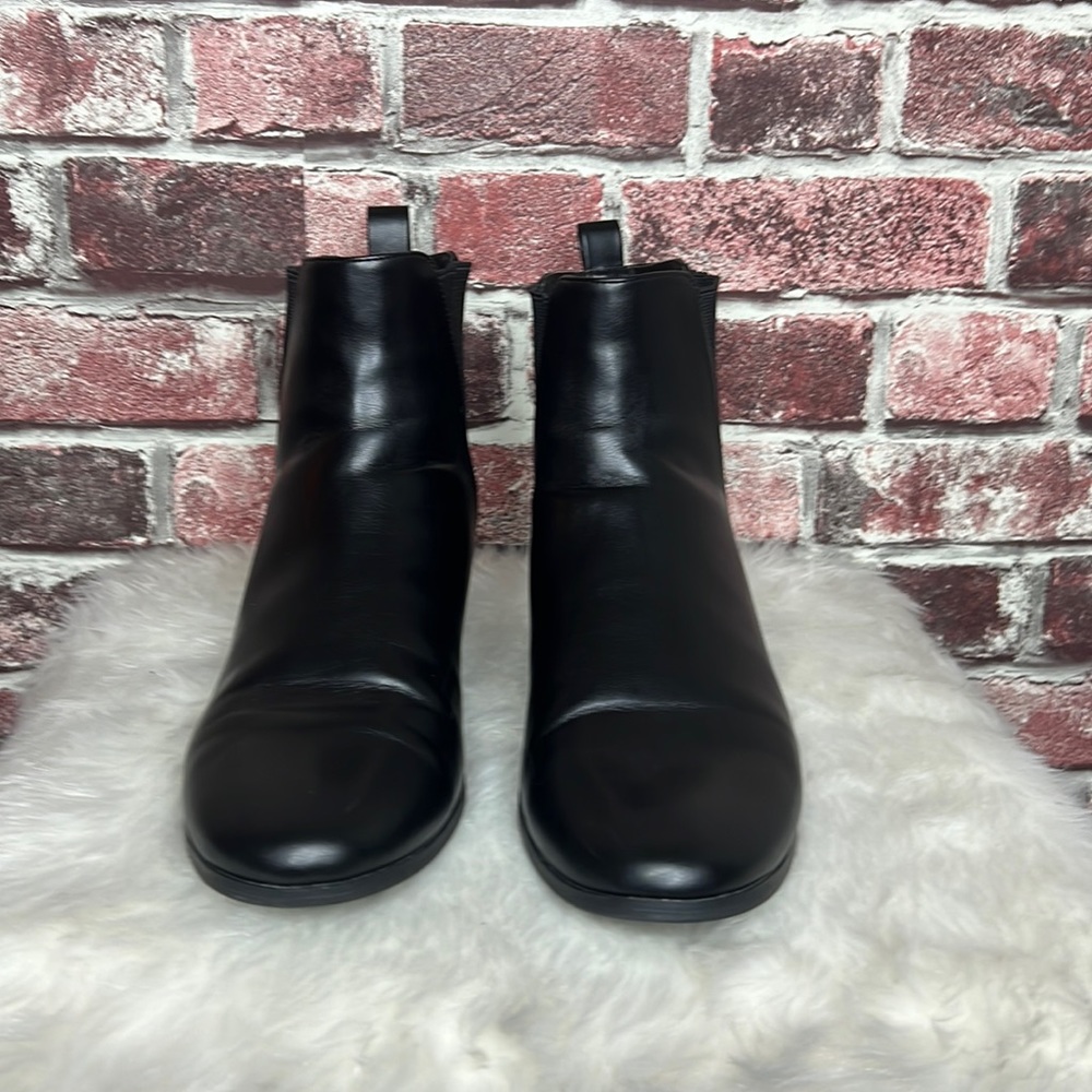 Faux leather booties